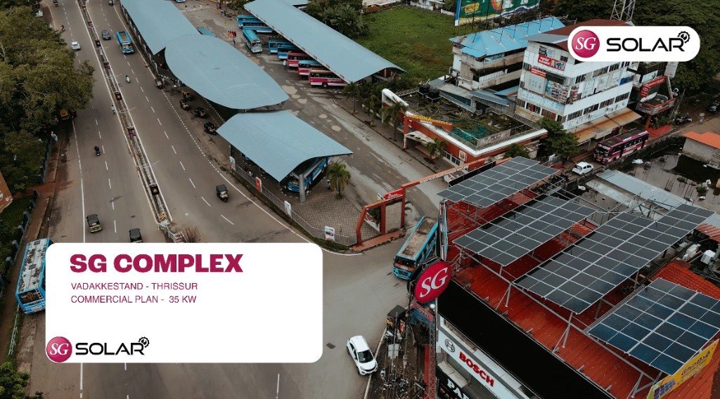 35 KW commercial solar installation at SG Complex, Vadakkestand Thrissur